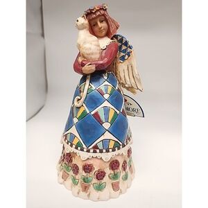 Jim Shore Heartwood Creek Angel with Cat Figurine - 2002 Edition, 8.5" tall